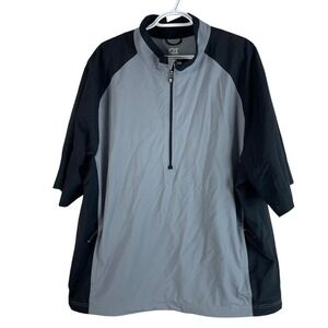 Cutter & Buck Mens WeatherTec Golf Jacket 2XL Gray Black Stretch 1/2 Zip Pullove